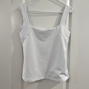 White stretchy tank top large